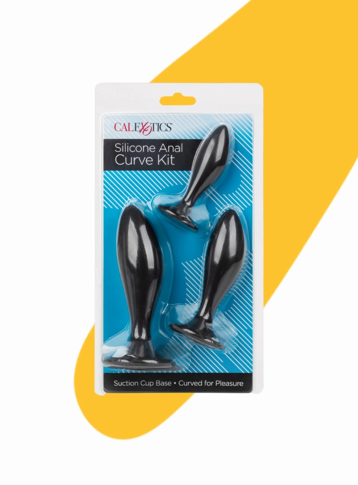 CaleXOtics SILICONE ANAL CURVE KIT with Suction Base