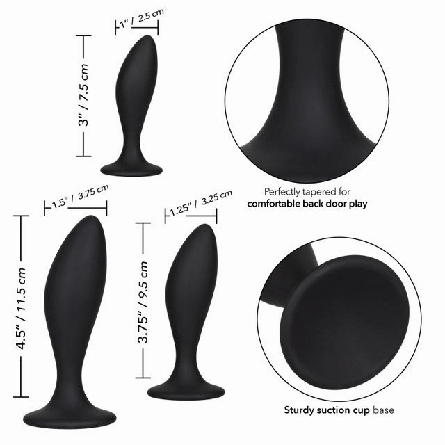 CaleXOtics SILICONE ANAL CURVE KIT with Suction Base
