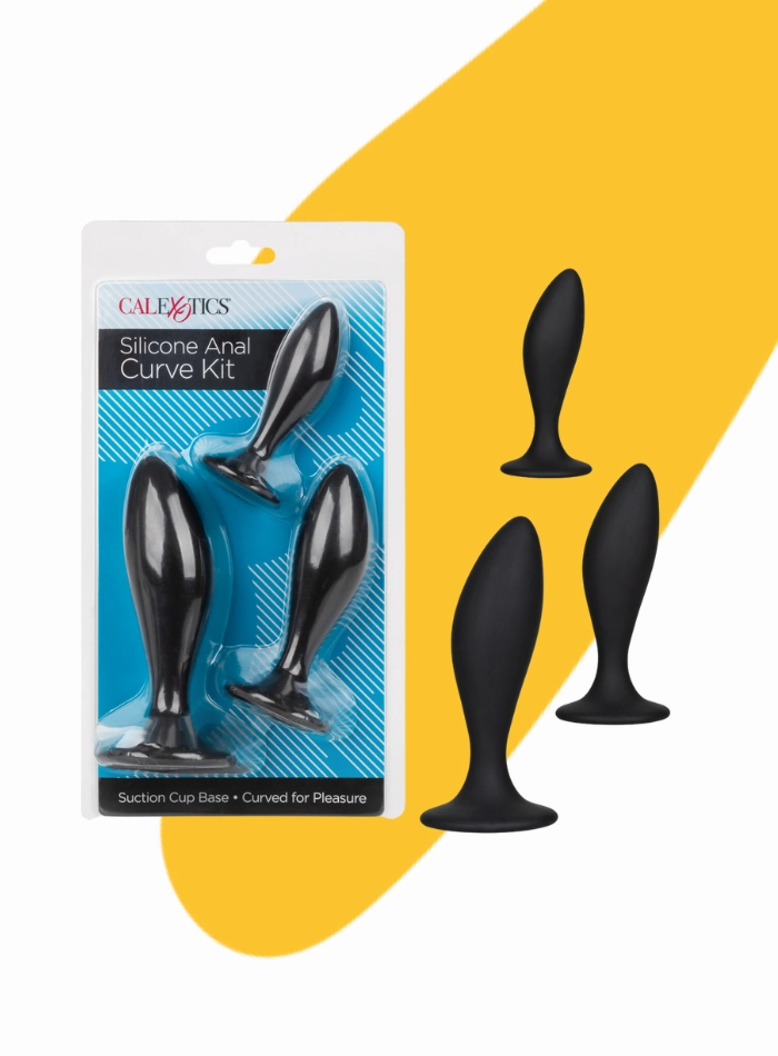 CaleXOtics SILICONE ANAL CURVE KIT with Suction Base