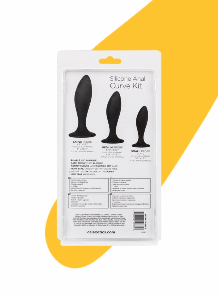 CaleXOtics SILICONE ANAL CURVE KIT with Suction Base