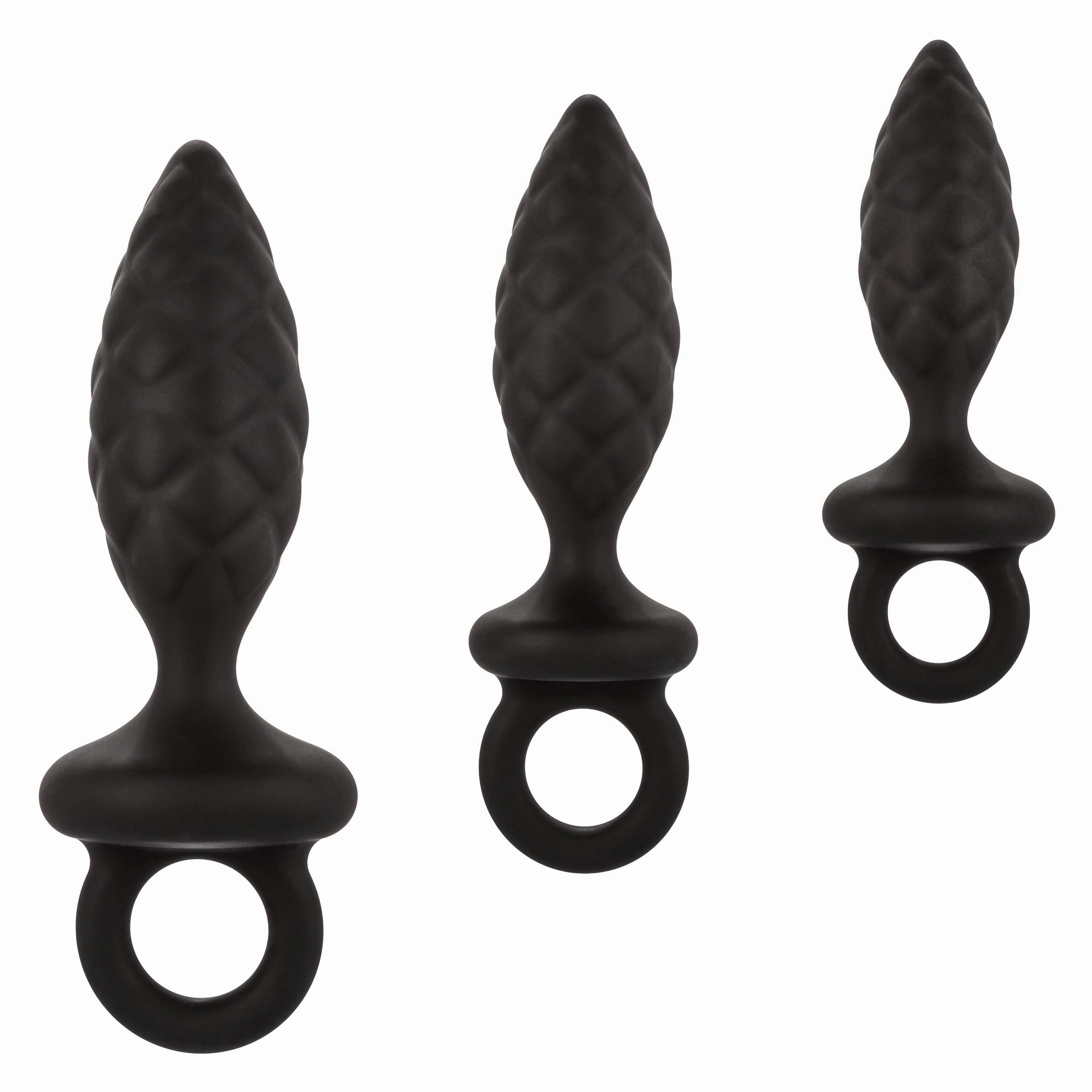 California Exotics - Silicone Anal Probe Kit 3 Plugs (Black)