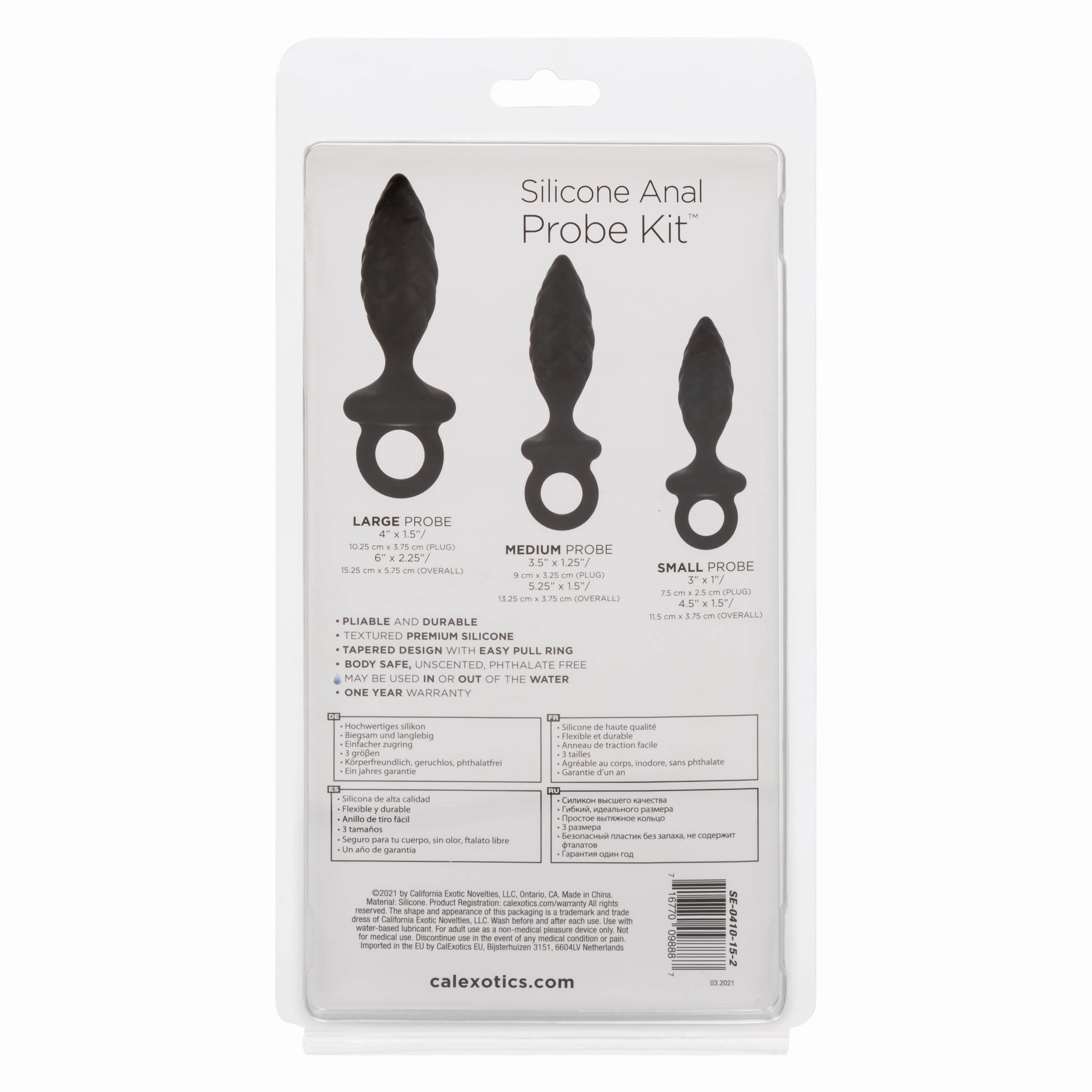 California Exotics - Silicone Anal Probe Kit 3 Plugs (Black)