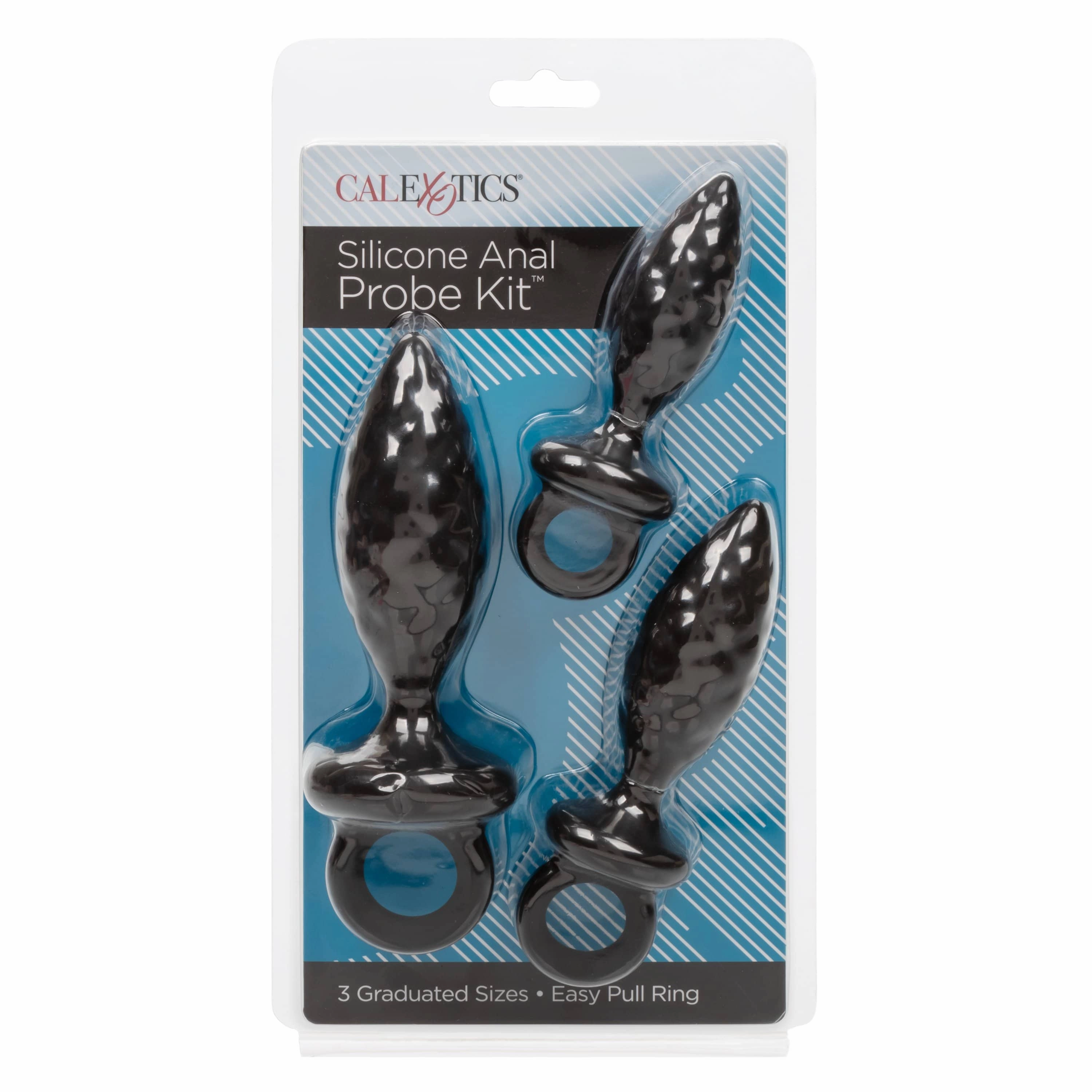 California Exotics - Silicone Anal Probe Kit 3 Plugs (Black)