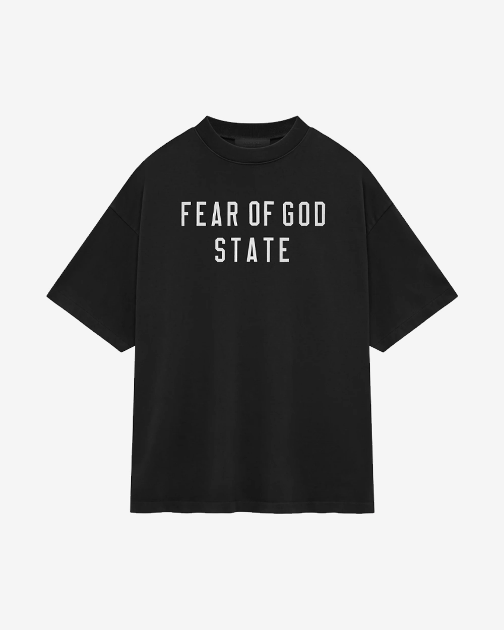 FOG ESSENTIALS FALL24 STATE BLACK HEAVY CREWNECK TEE