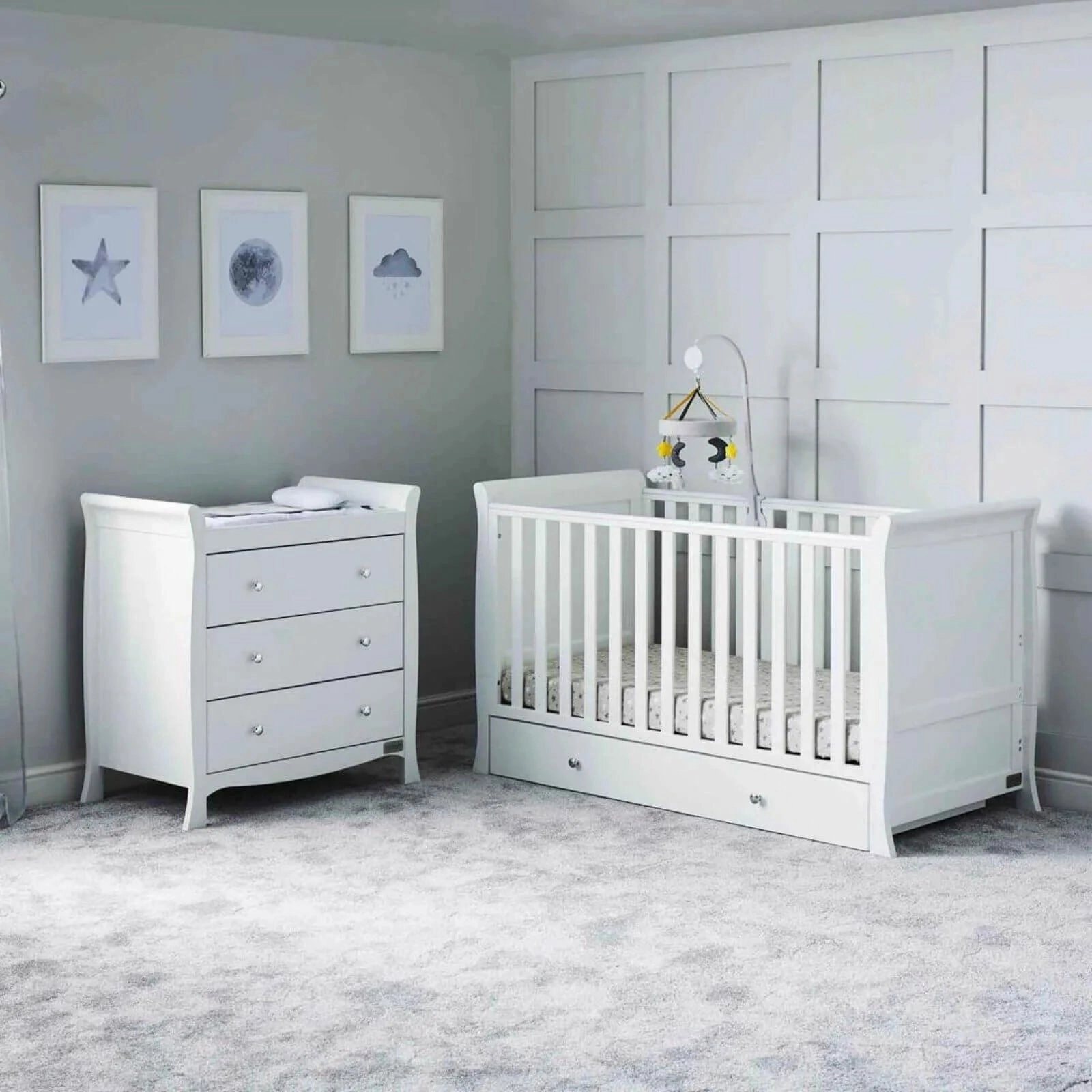 Ickle Bubba Snowdon Classic Furniture Set Premium Pocket Sprung Mattress 2 pcs - White