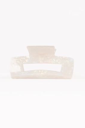 Jennifer Hair Clip - White/Silver