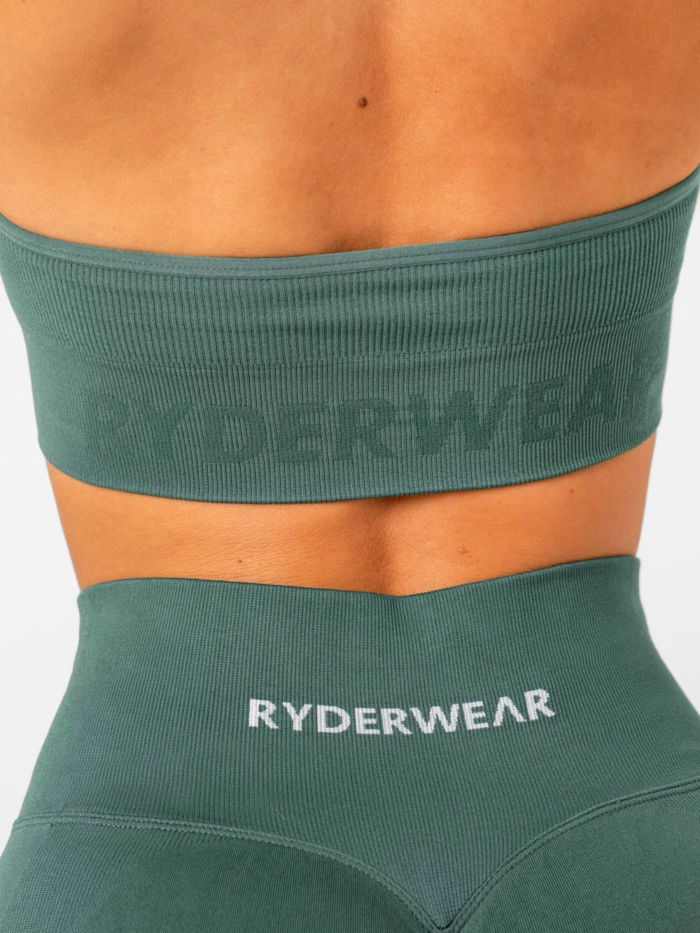 Lift Rib Seamless Halter Sports Bra - Petrol
