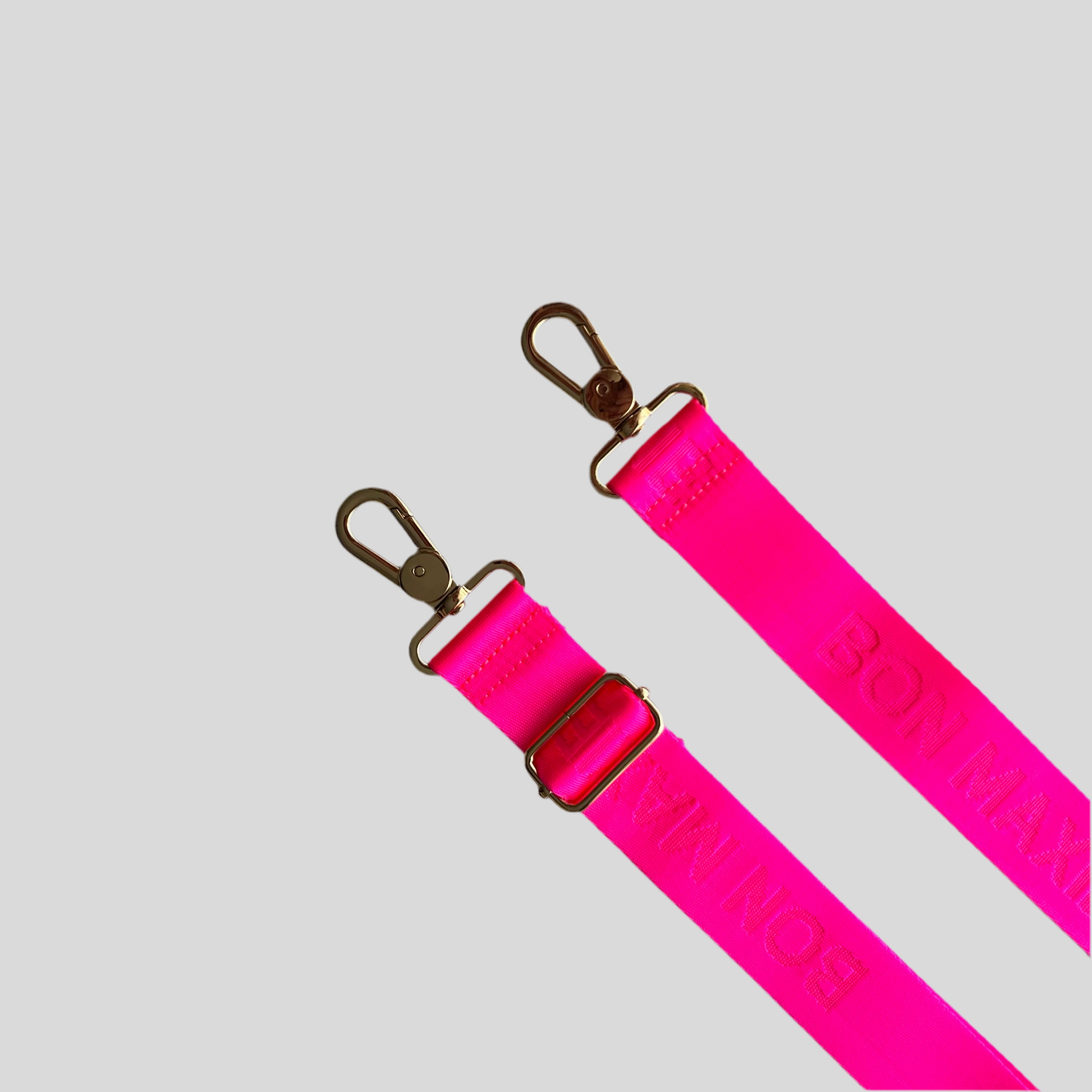 Logo Bag Strap Nylon -- Neon Pink