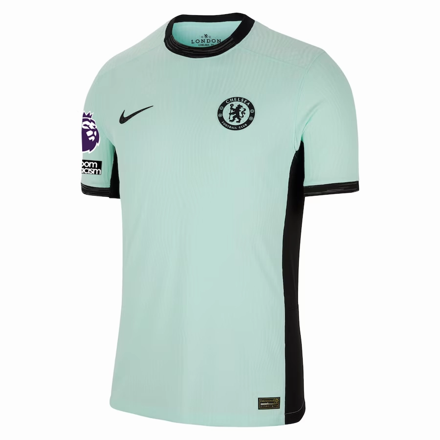 Nike Chelsea Authentic Raheem Sterling Match Vaporknit Third Jersey w/ EPL   No Room For Racism Patches 23/24 (Mint Foam/Black)