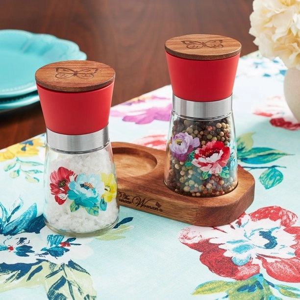 The Pioneer Woman PWD267543914004 3 Piece Sweet Romance Salt & Pepper Grinder Set