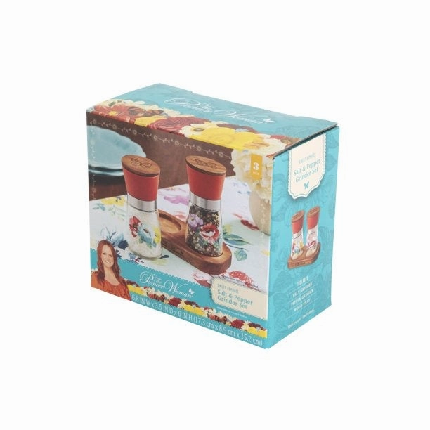 The Pioneer Woman PWD267543914004 3 Piece Sweet Romance Salt & Pepper Grinder Set